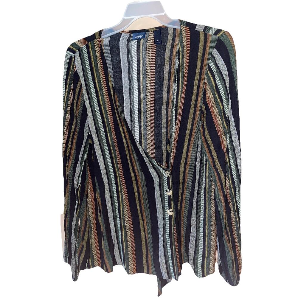 Women’s Daytrip By Buckle Vertical Striped Button Up Cardigan Sz XL Boho Chic